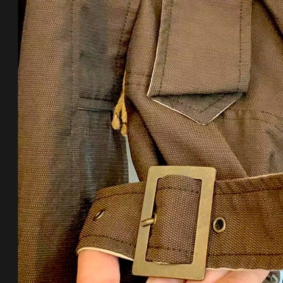 HAZEL Spring Linen Trench Coat. Anthropologie Over Coat. - Picture 7 of 11